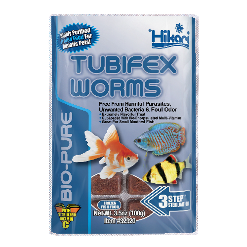Hikari Bio-Pure Frozen Tubifex Worms 3.5 oz cube pack