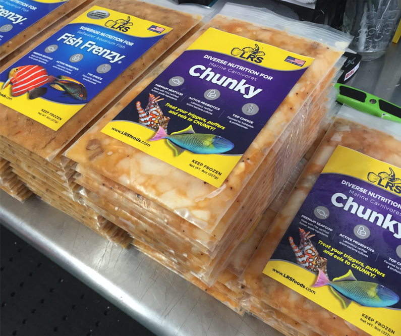 LRS Chunky frozen aquarium food 8 oz package