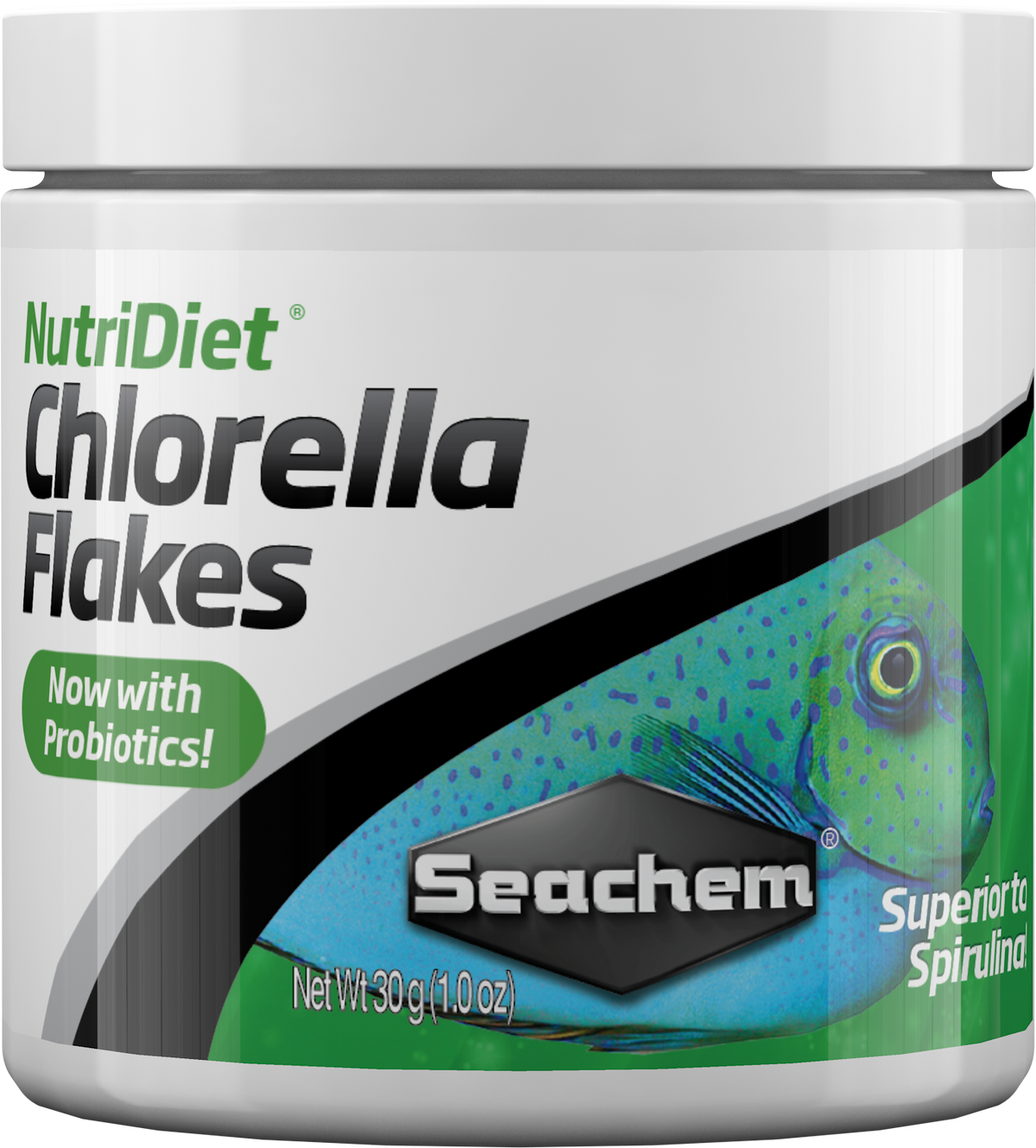 Seachem NutriDiet Chlorella Flakes 30 g - official Seachem product package image