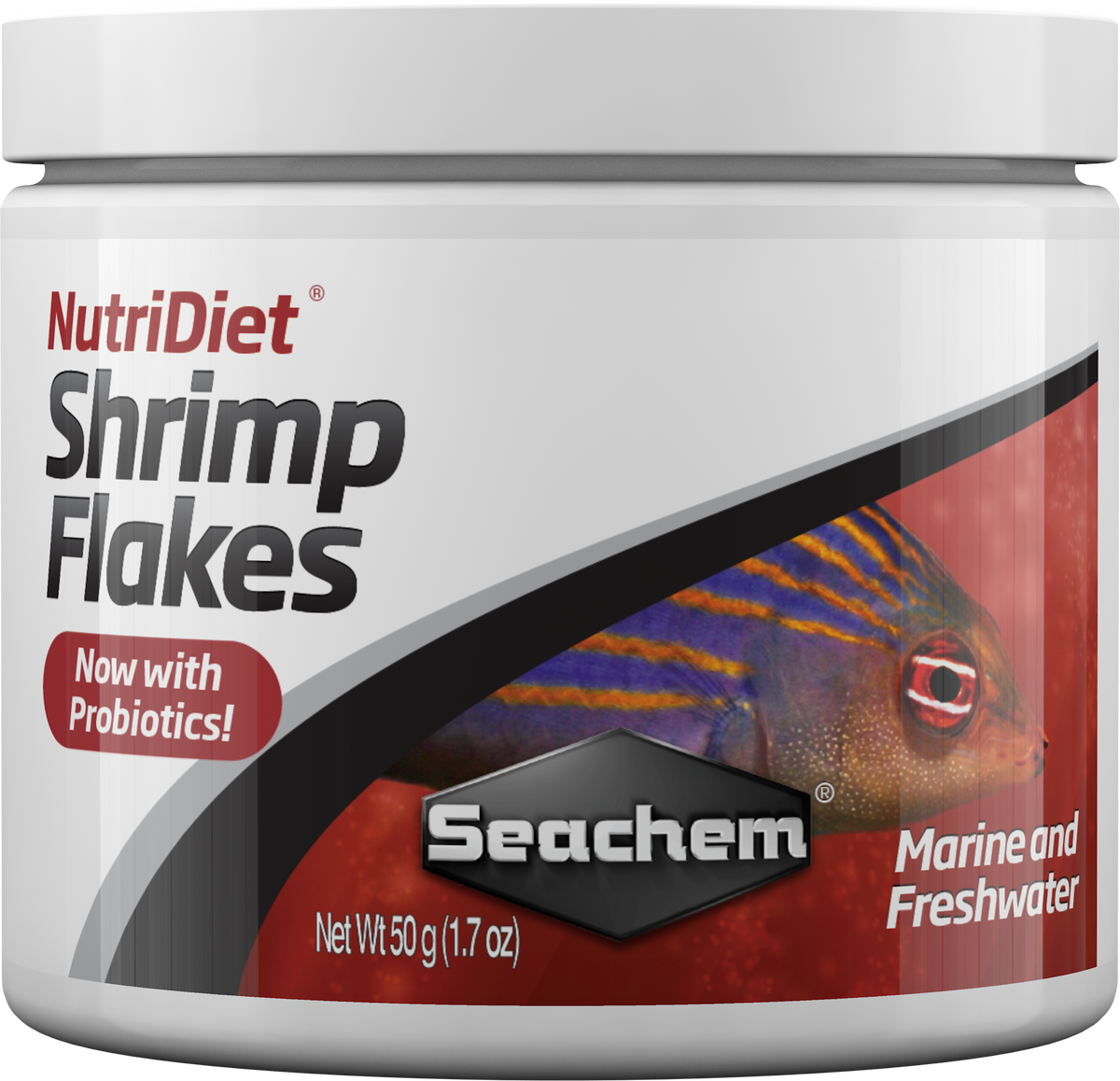 Seachem NutriDiet Shrimp Flakes 50 g - official Seachem product package image